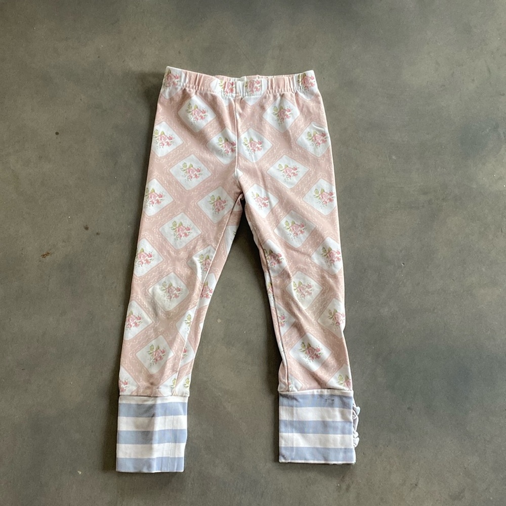 Girls Sweet Honey floral/ striped leggings